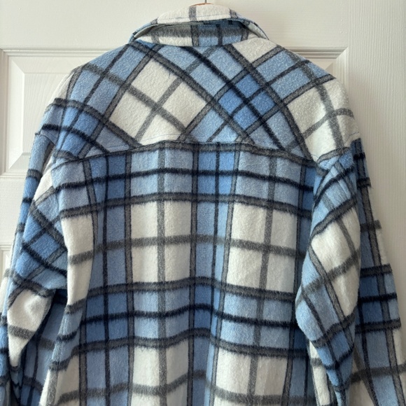 Zara Overshirt Shacket - Blue & White Plaid Size XS - Picture 7 of 10